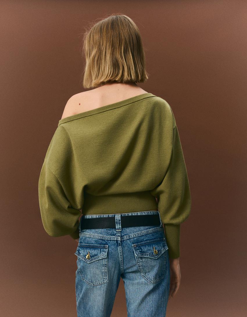 Asimetrik rib kesim kazak-Yeşil