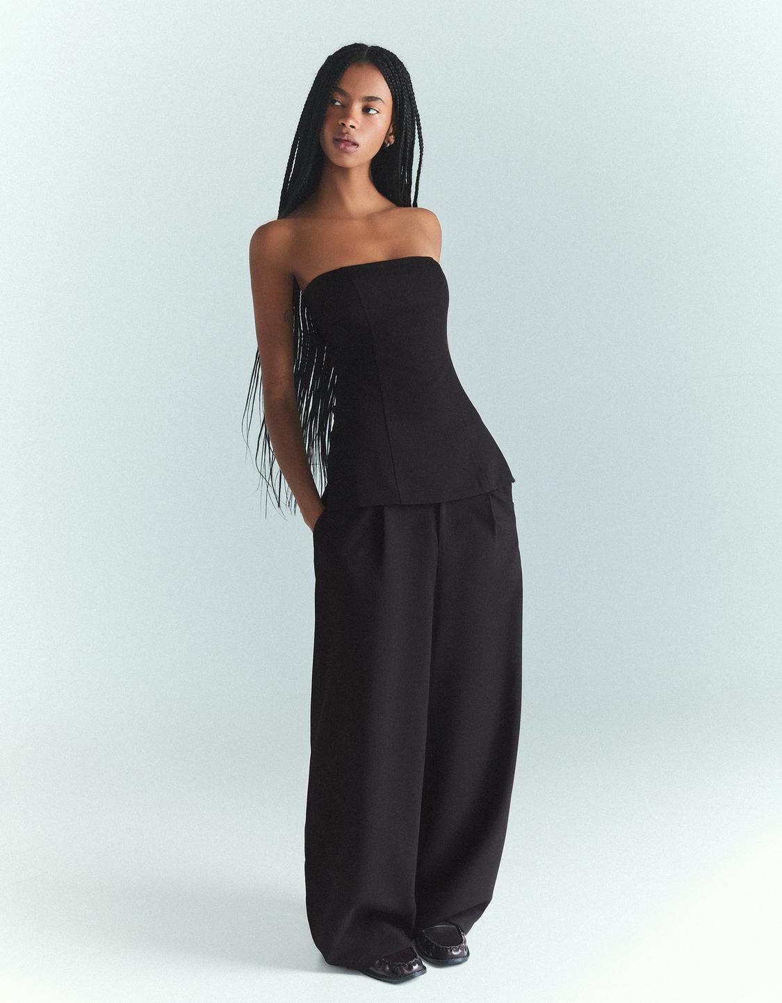 Voluminous top and trousers set