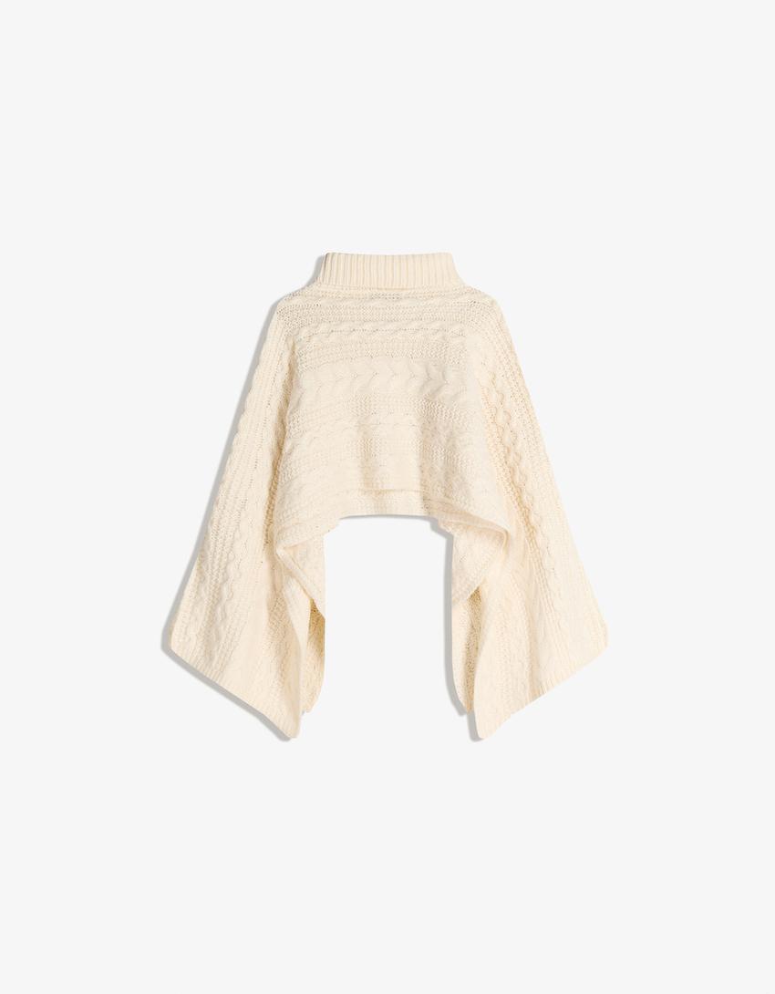 Jersey capa cuello alto trenzado-Arena