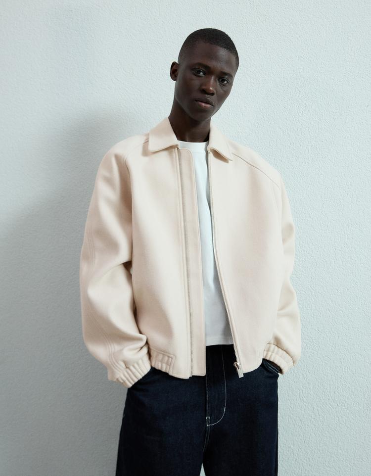 Synthetic wool trucker jacket