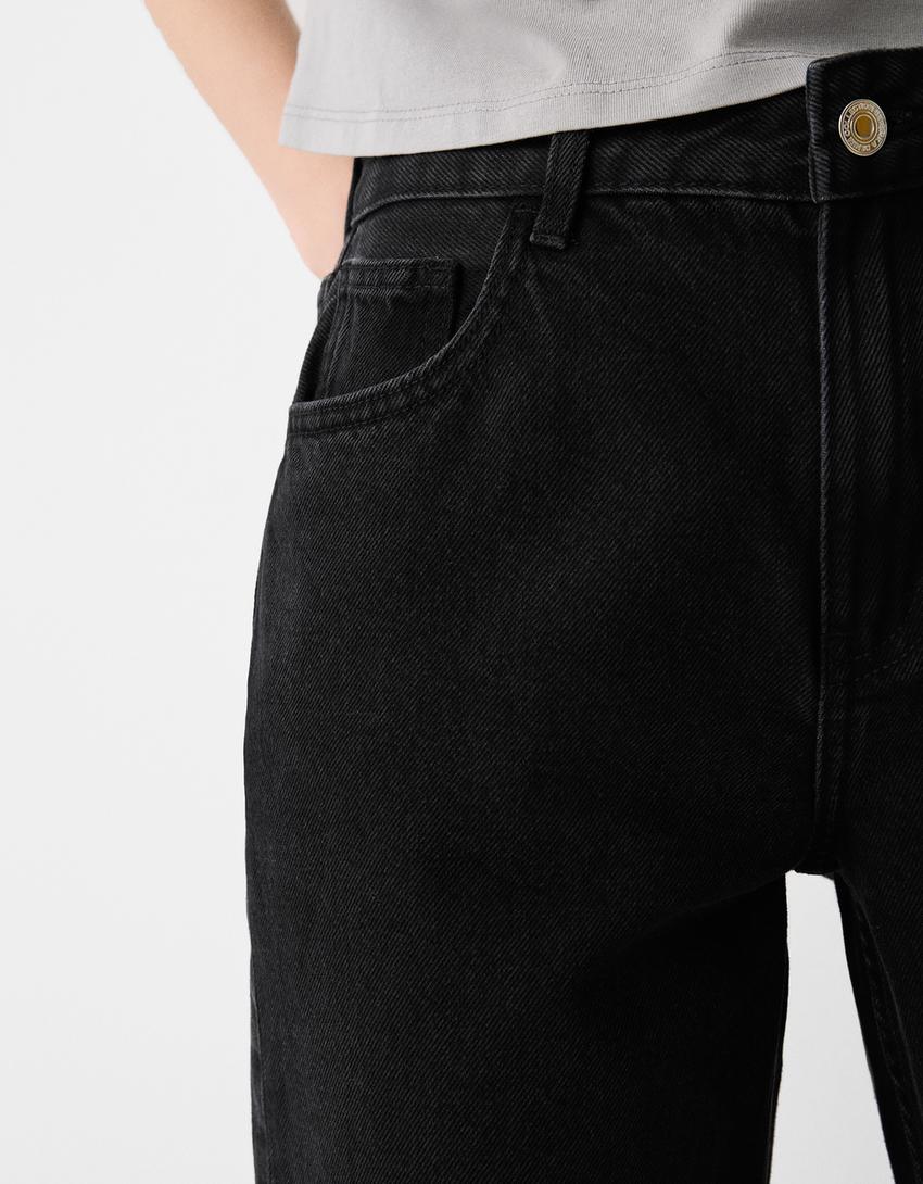 Wide-leg ’90s jeans-Black-5