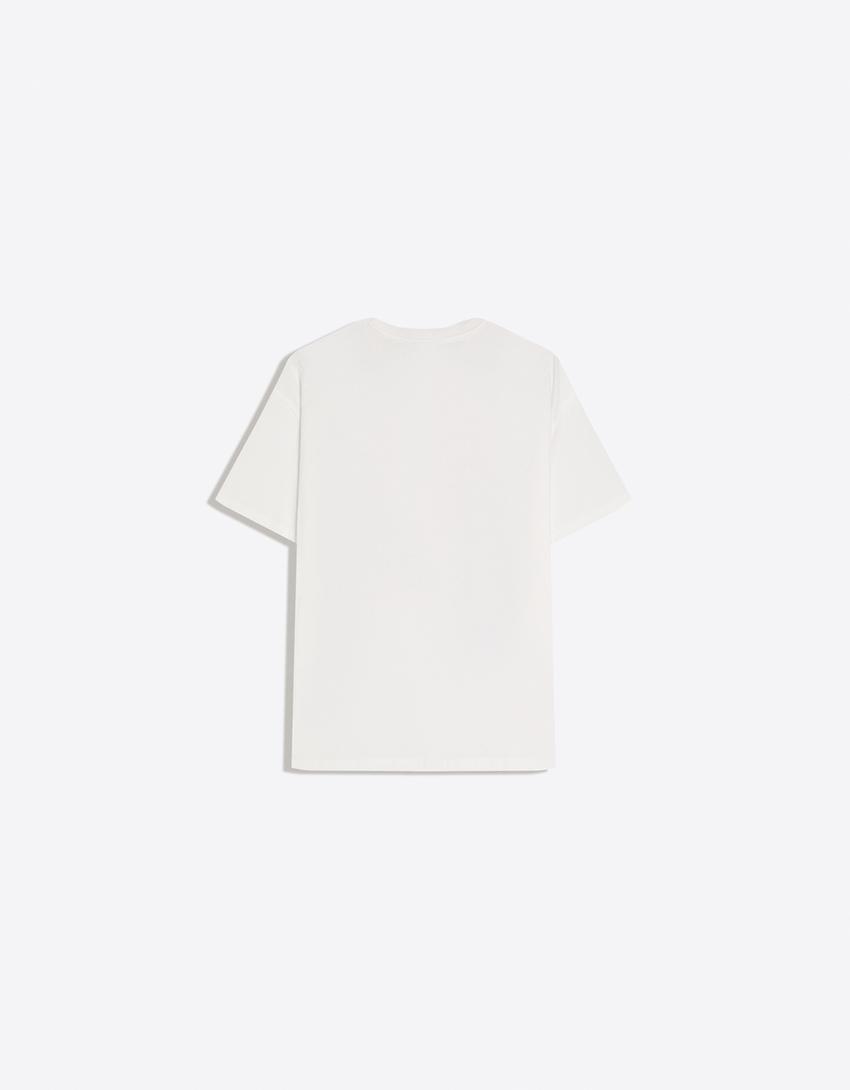 Camiseta Jennie Ruby manga corta oversize print-Blanco roto