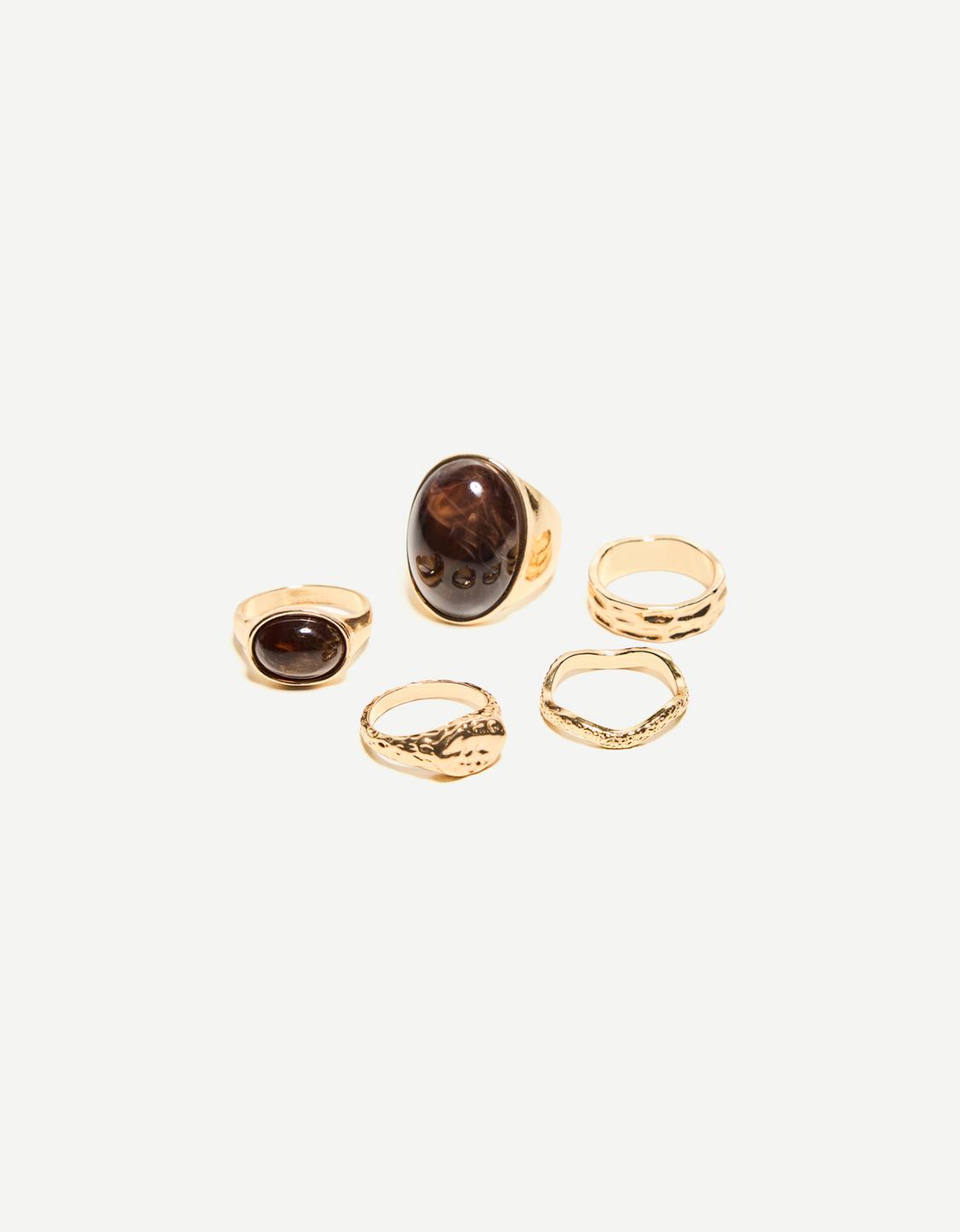 5-pack of stone rings