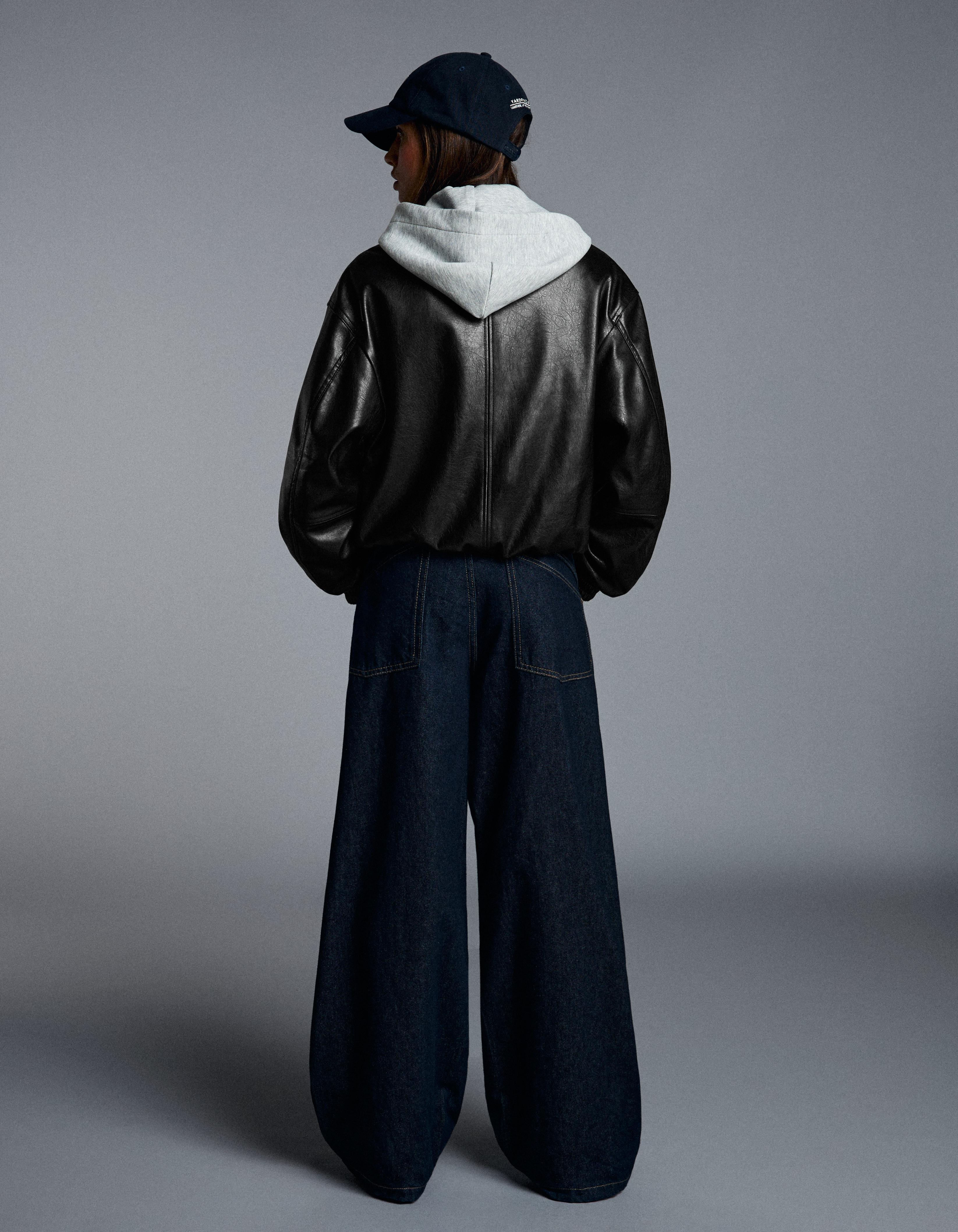 Leather effect jacket — Black