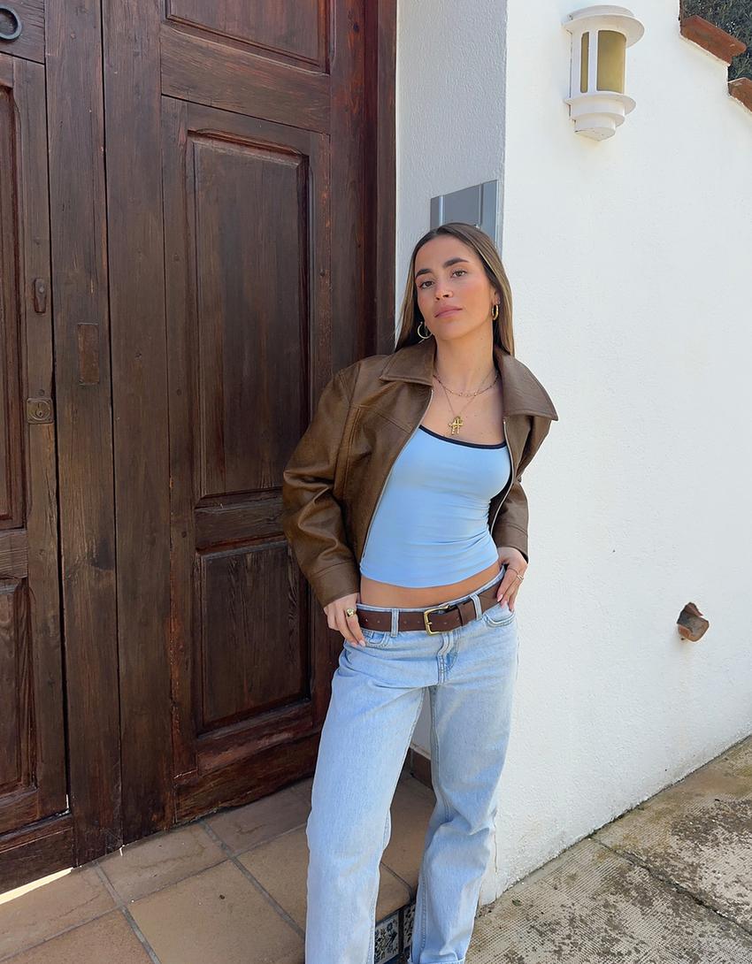 Strappy top-Light blue-1