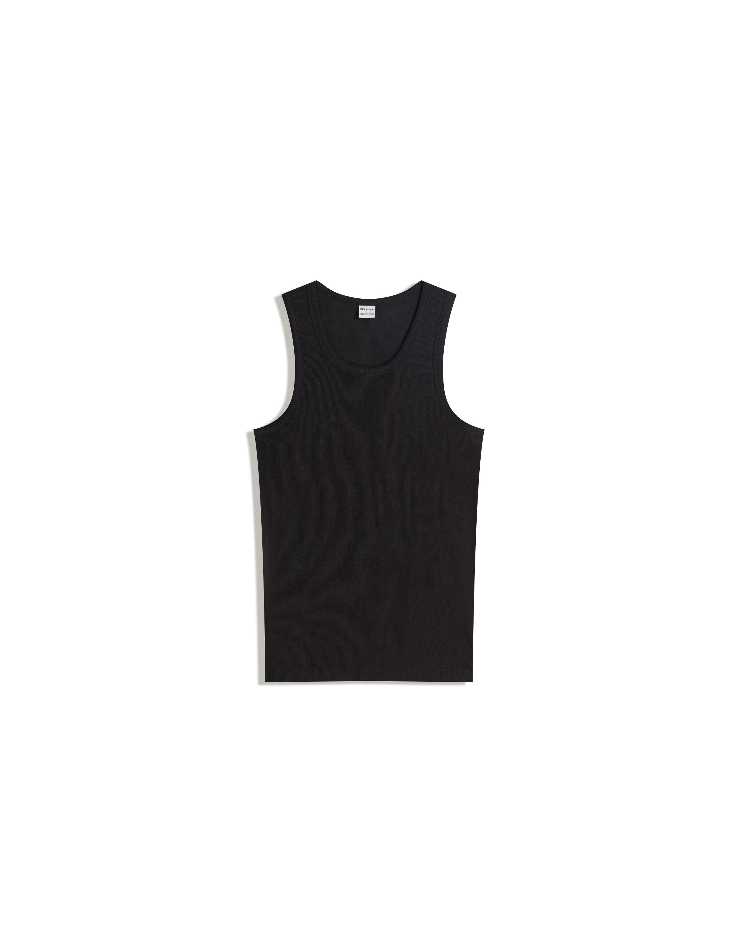 Ribbed vest top — Black