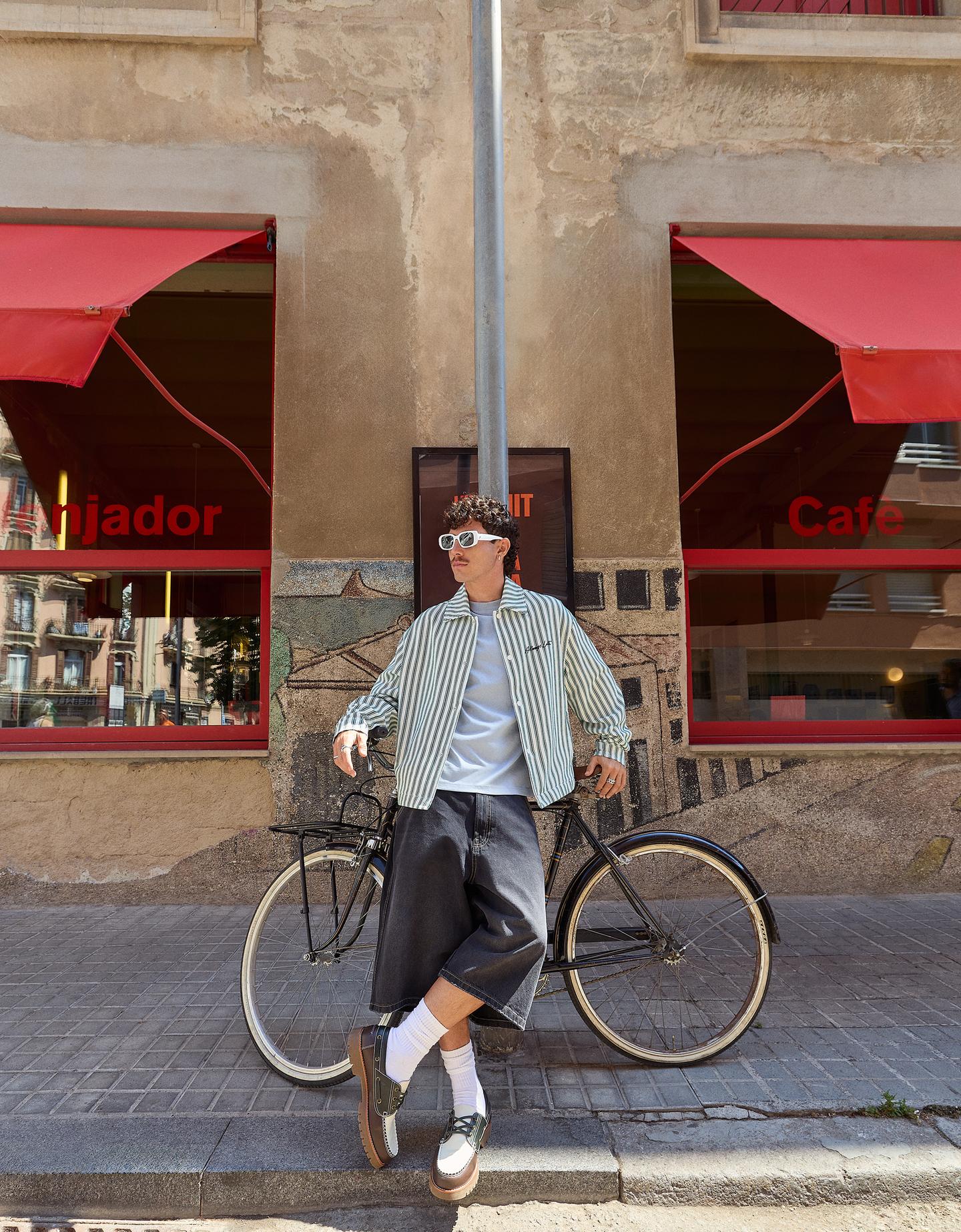 Bershka denimowe bermudy skater czarny