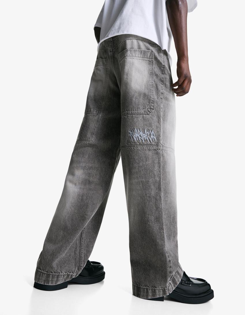 Super baggy jeans-Grey-2
