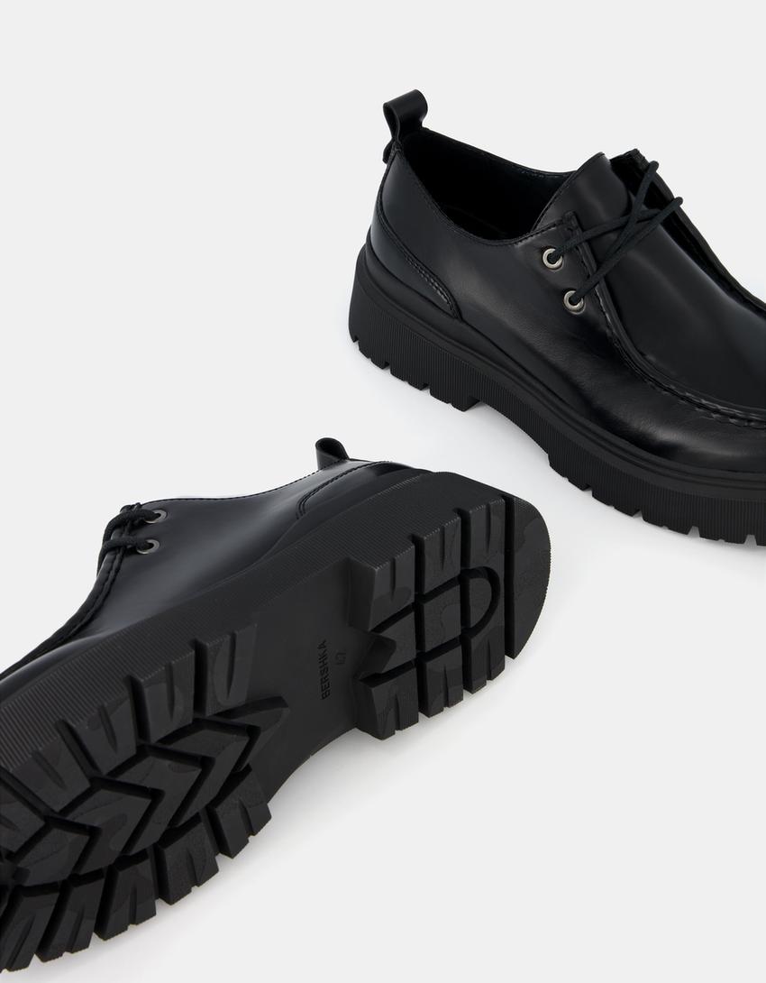 Chaussures plates à lacets-Noir-3