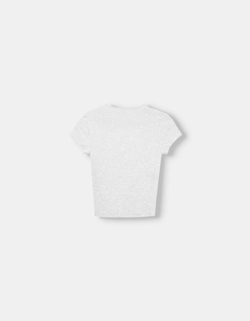 Short sleeve crew neck T-shirt-Grey-6