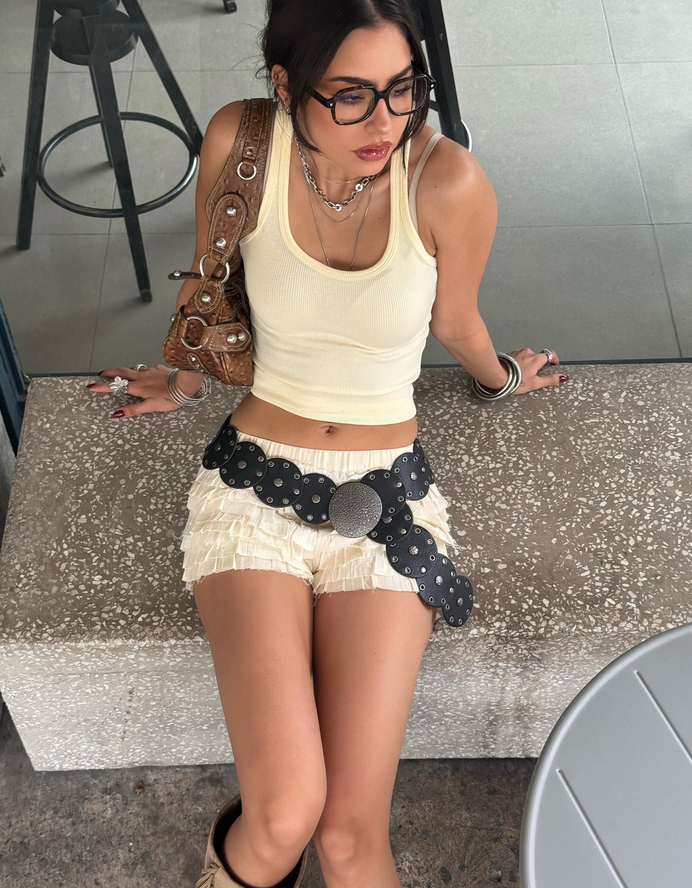 Bershka Nietengürtel Damen 95 Schwarz