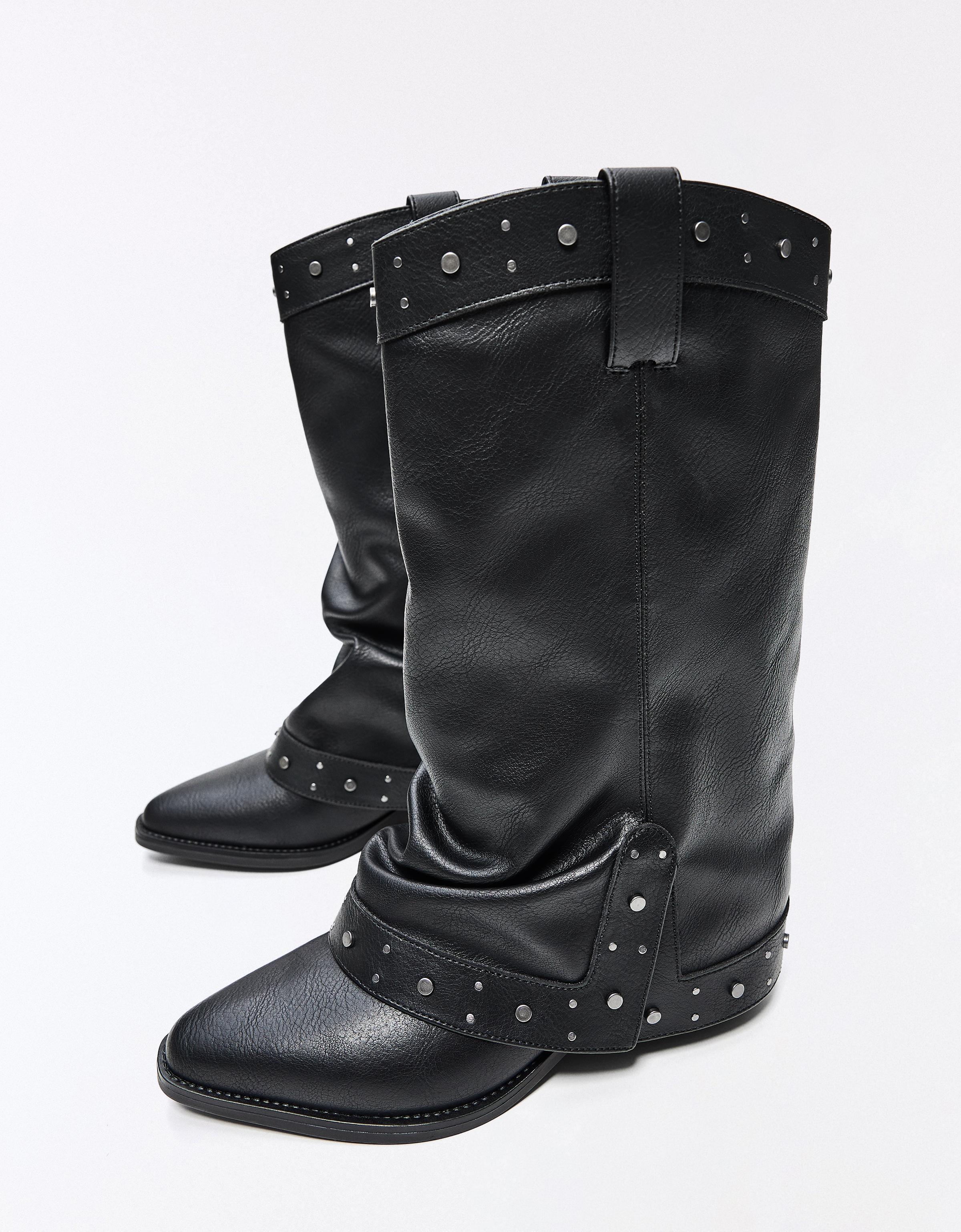 Cowboy trouser boots — BLACK