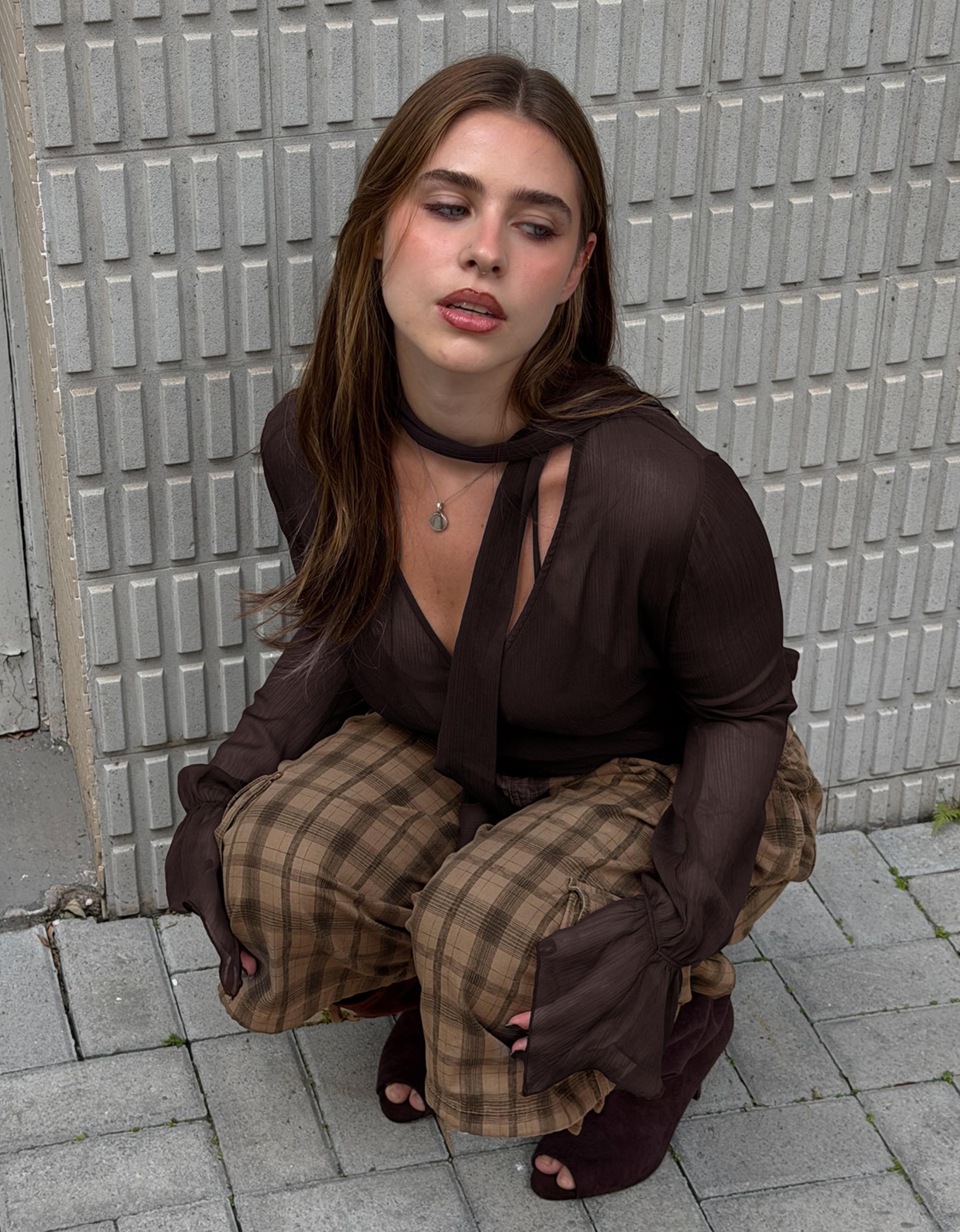 Uzun kollu kruvaze bluz - Görsel 41