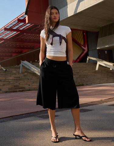 Long plush Bermuda shorts — Black 4