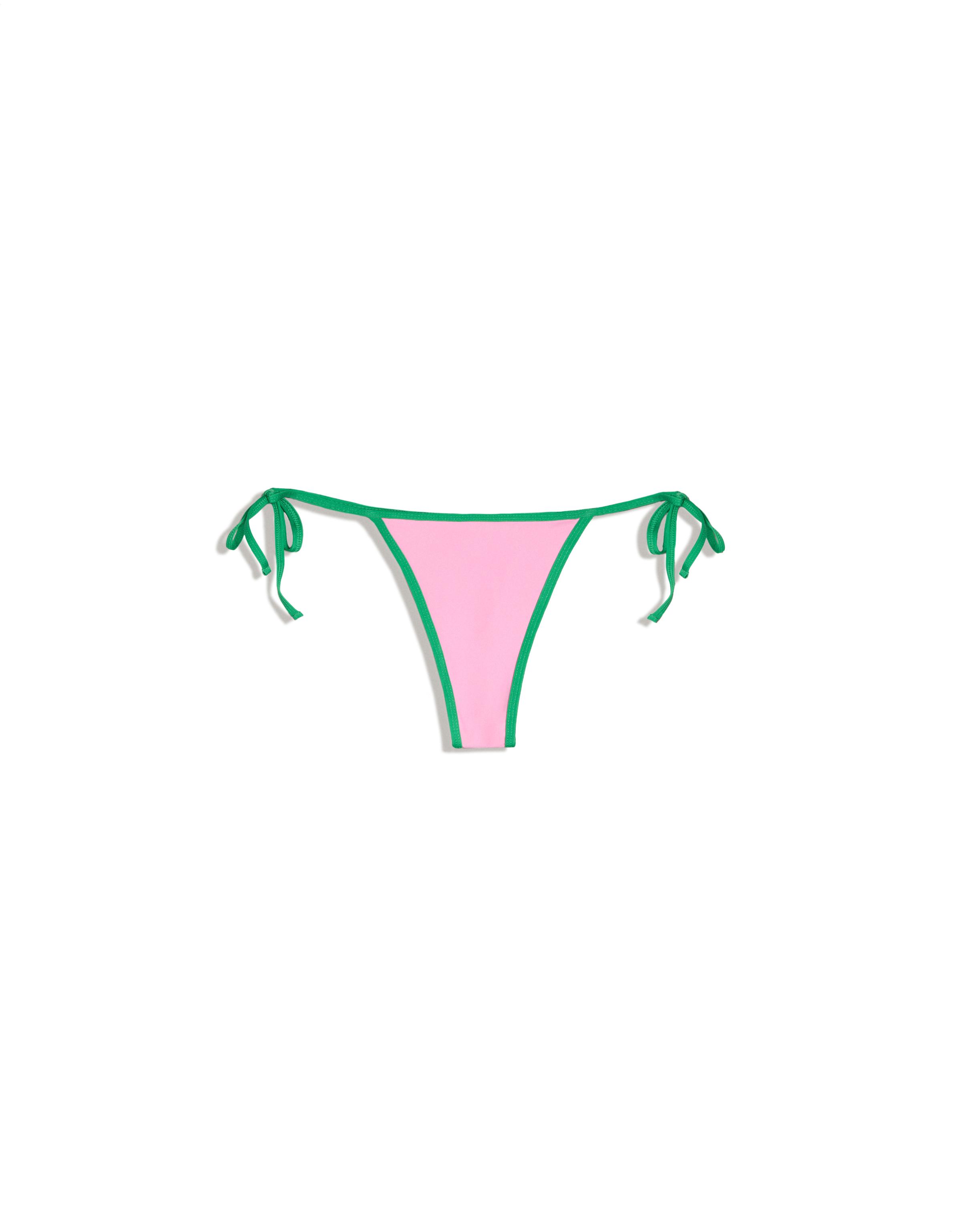 Contrast thong bikini briefs — Pink