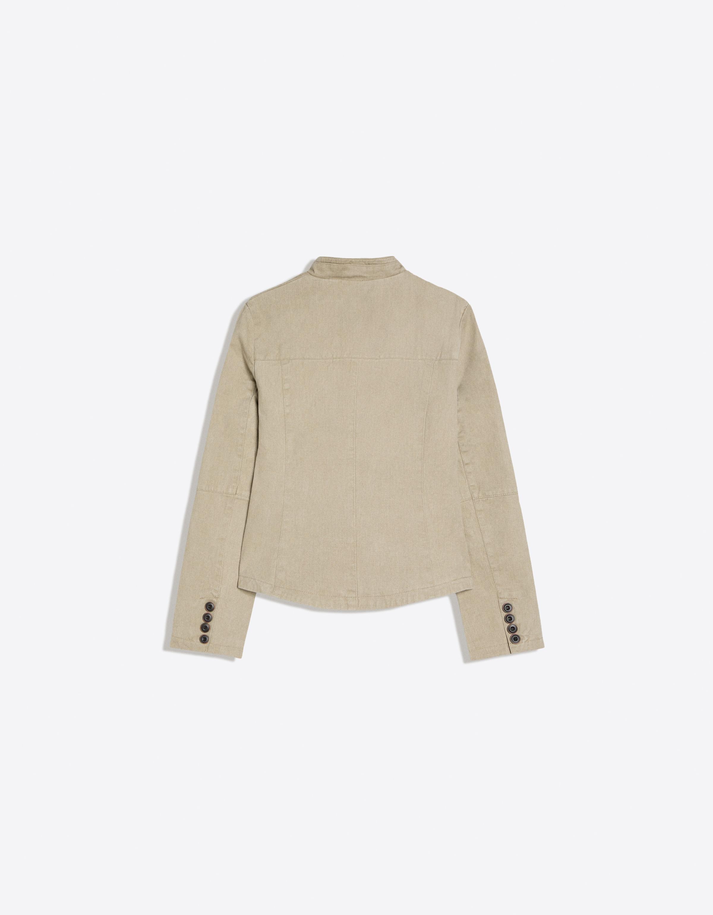 Double-breasted button-up blazer — Cream