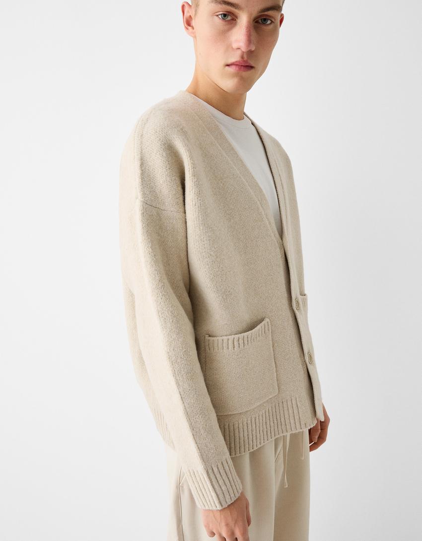 Gilet boxy fit boutons-Écru-2