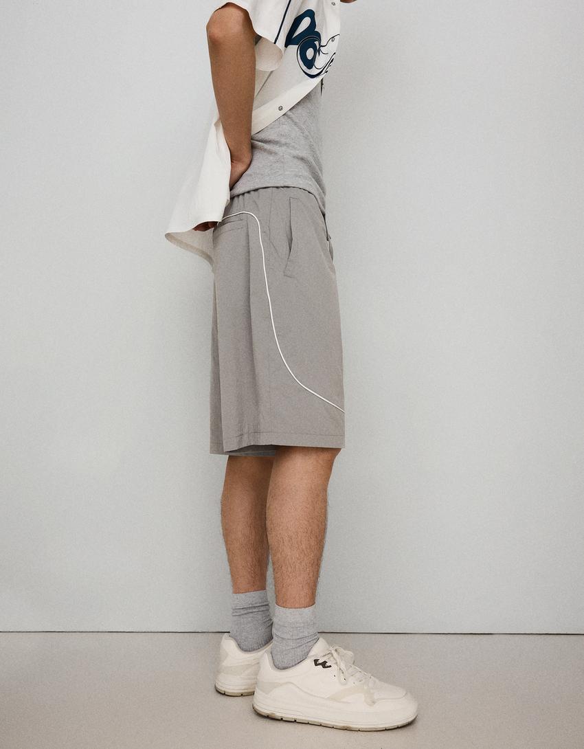 Technical skater Bermuda shorts-Grey