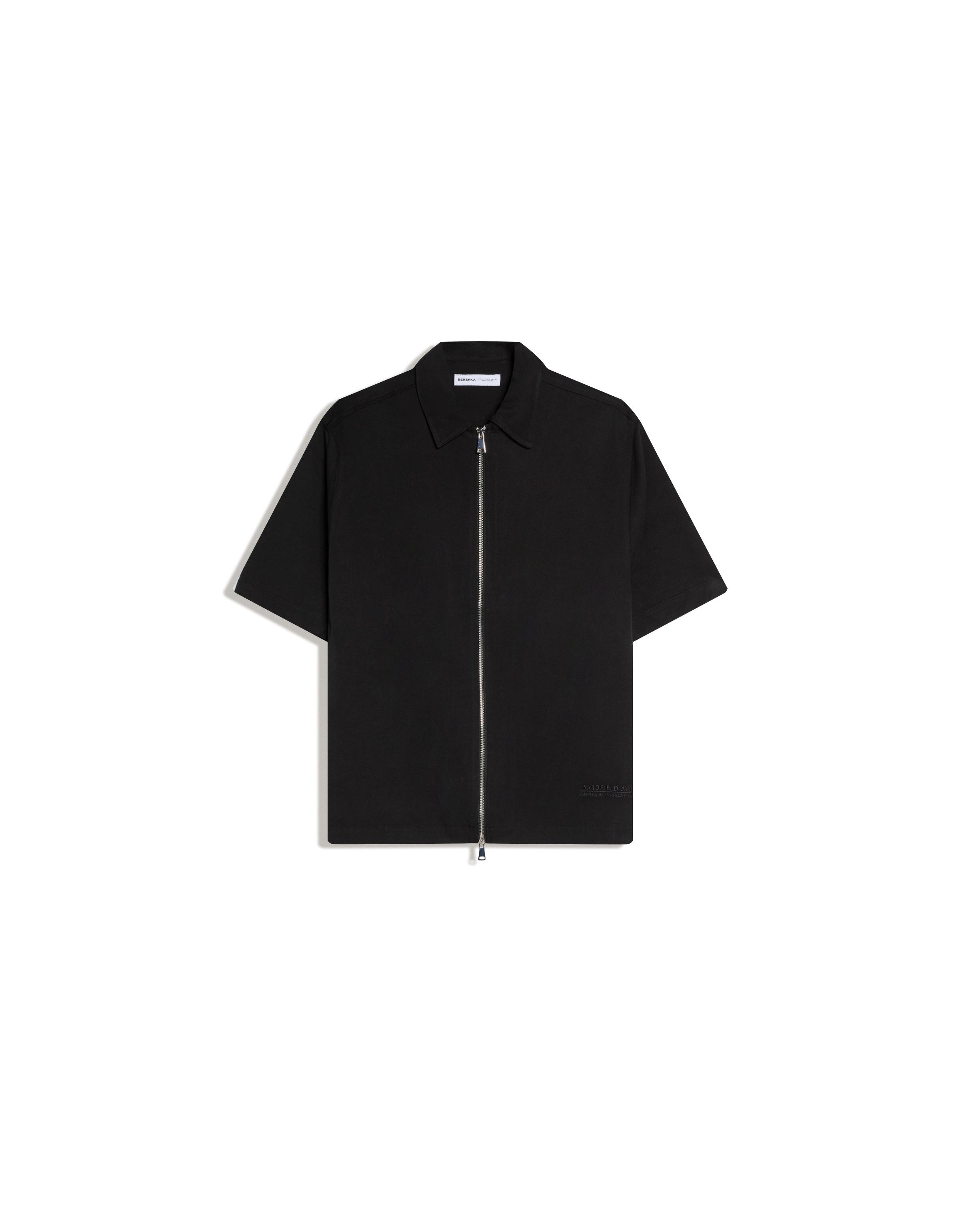 Fluid boxy short sleeve shirt — Black