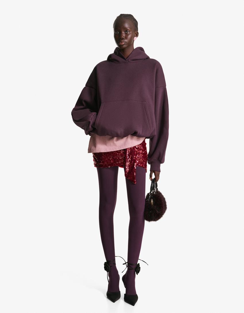 Sequin mini skirt-Red