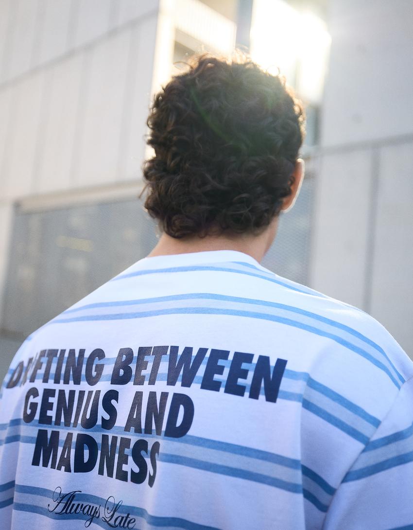 Short sleeve T-shirt with print-Blue