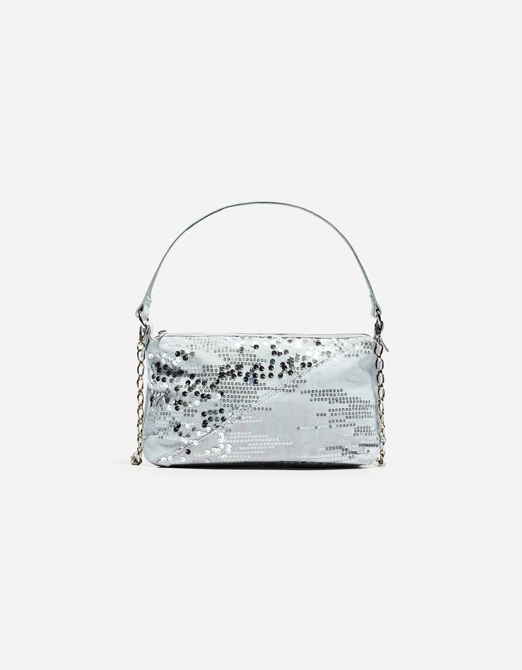 Pullu denim mini çanta