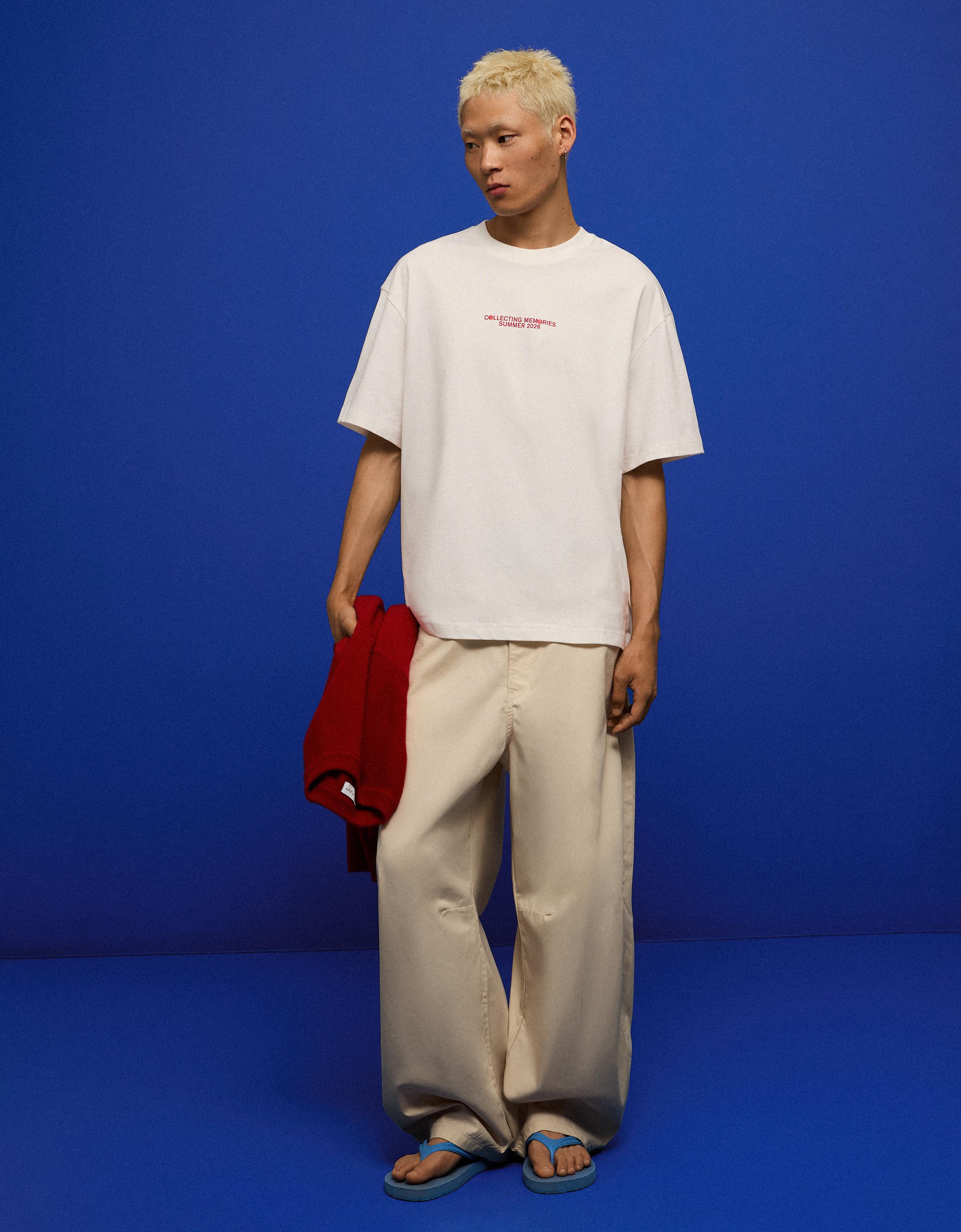 Short sleeve print T-shirt — White
