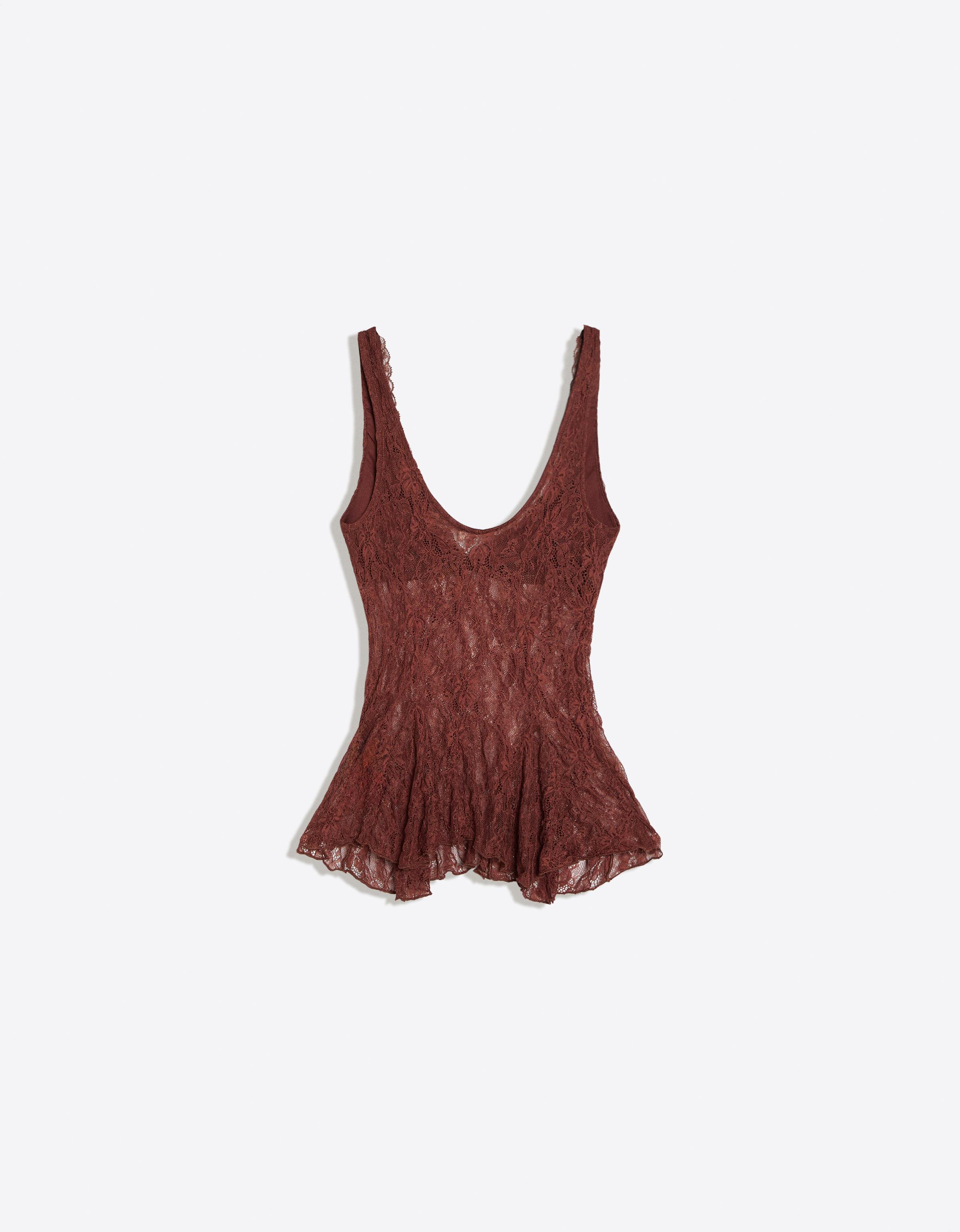 Lace camisole — Brown