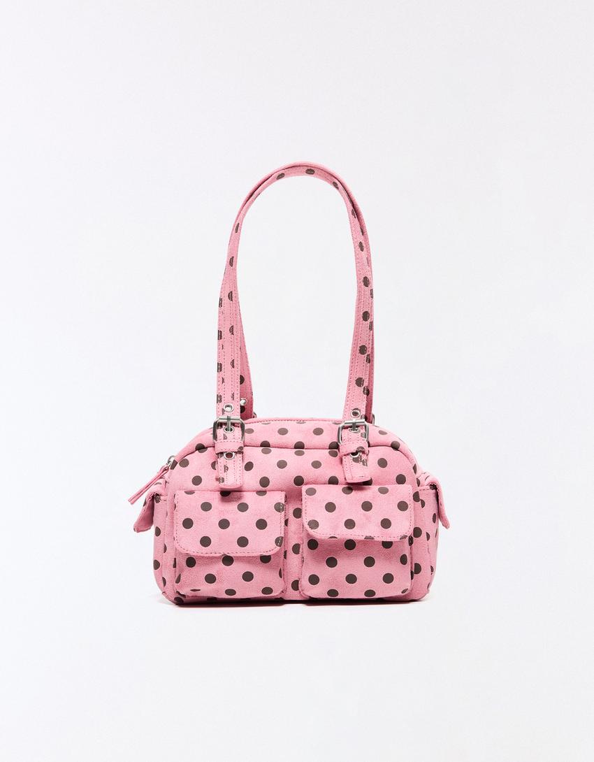 Tasche mit Tupfen und Taschen-Rosa
