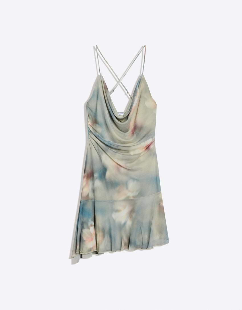 Strappy mini dress-Green