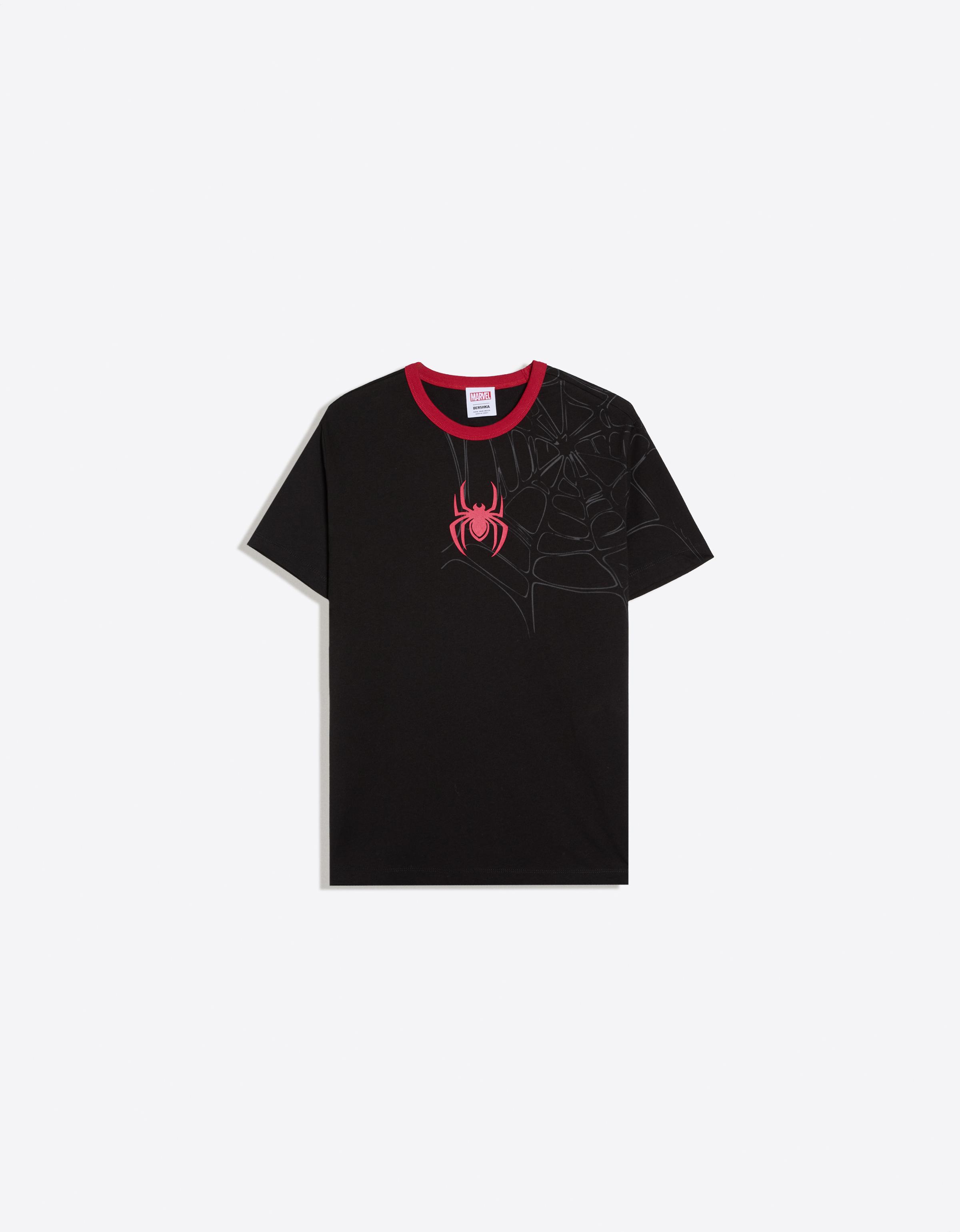 Bershka SPIDER-MAN baskılı kontrast t-shirt görsel 2