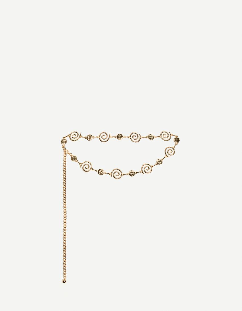 Spiral chain belt-Gold-2