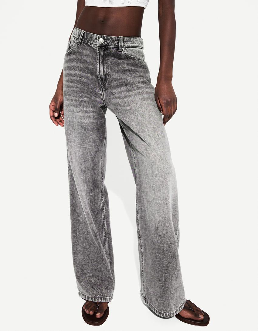 Baggy jean-Koyu gri-1