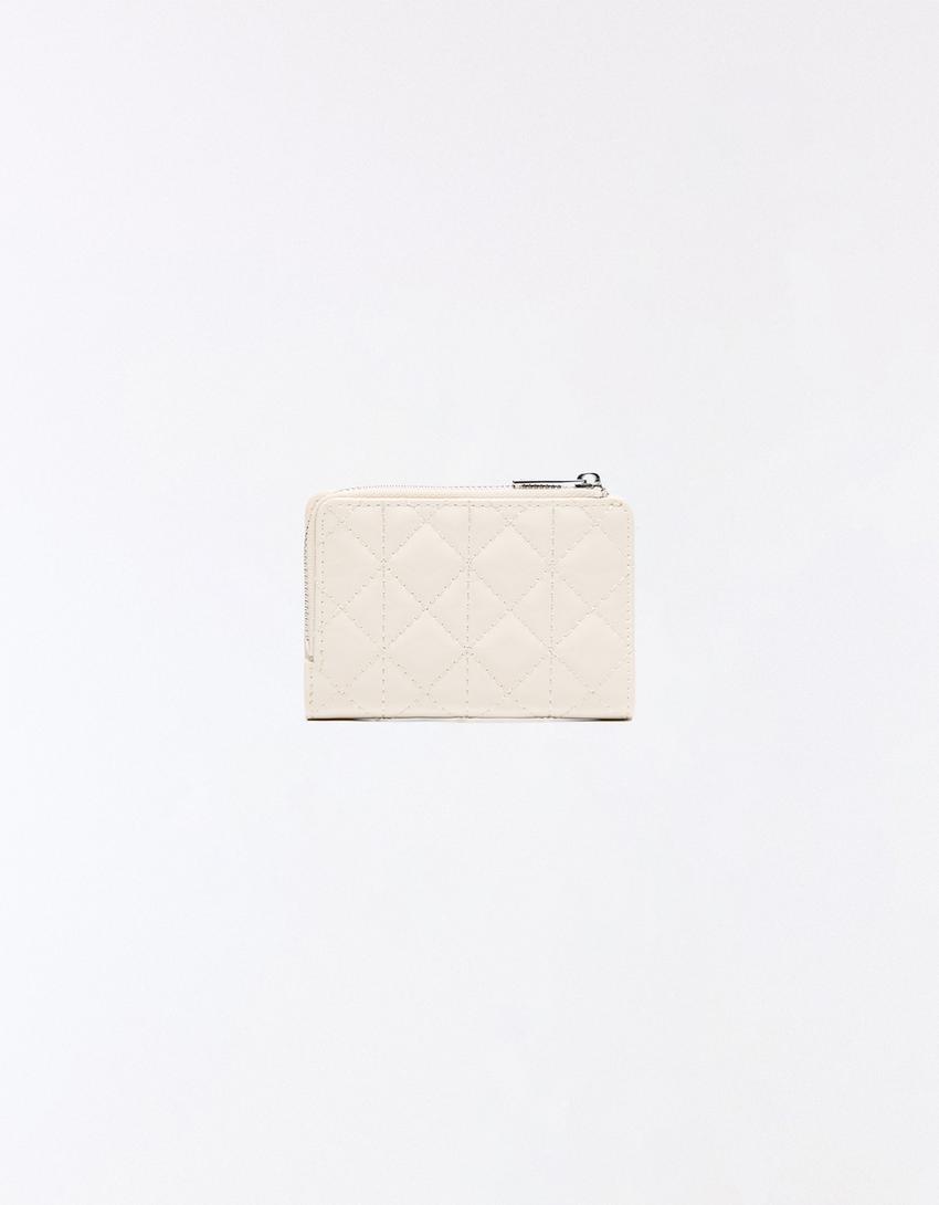 Patent effect purse-Cream