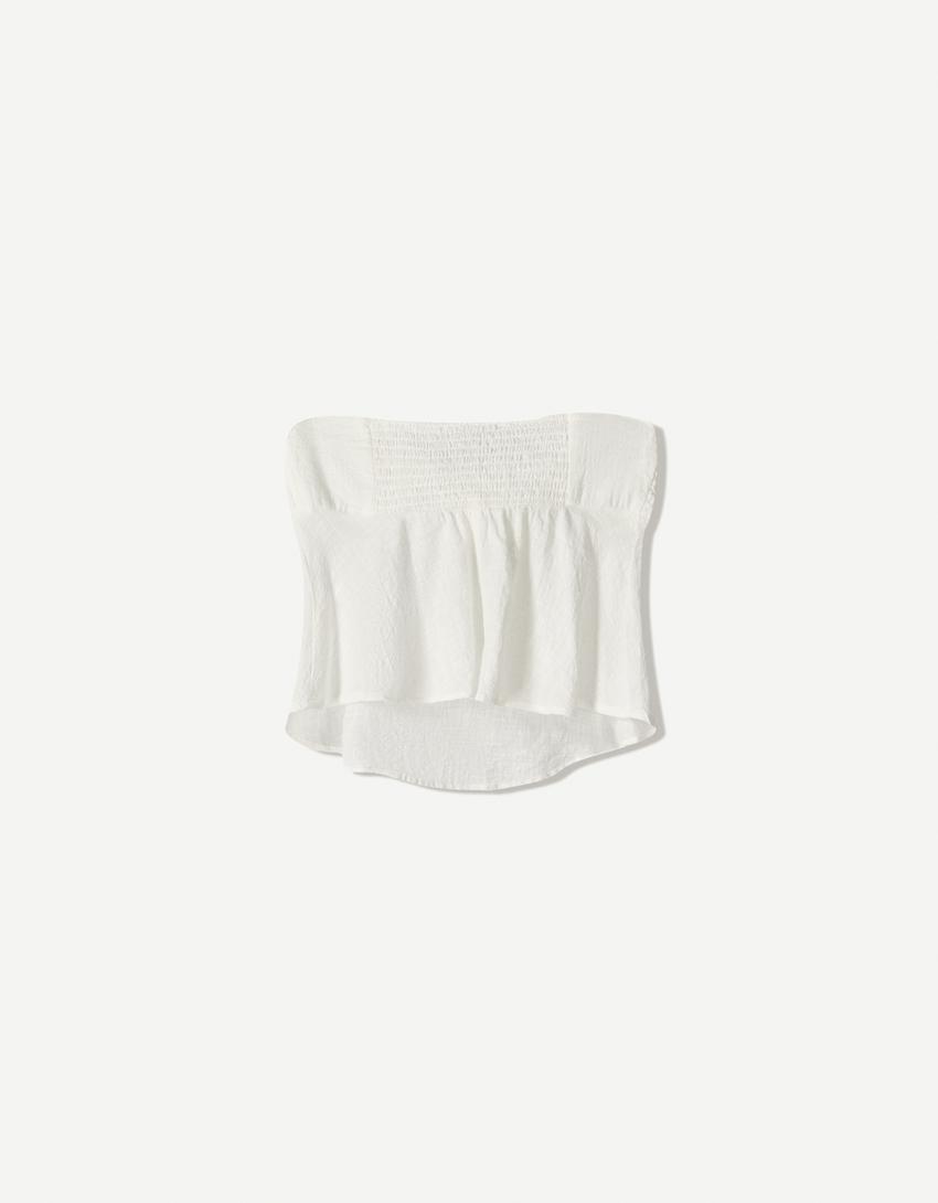 Rustikales Bandeau-Top-Weiss-4