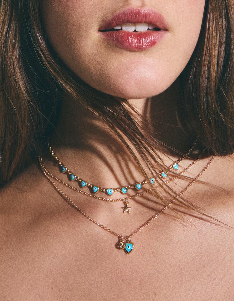 4’lü taşlı kolye seti