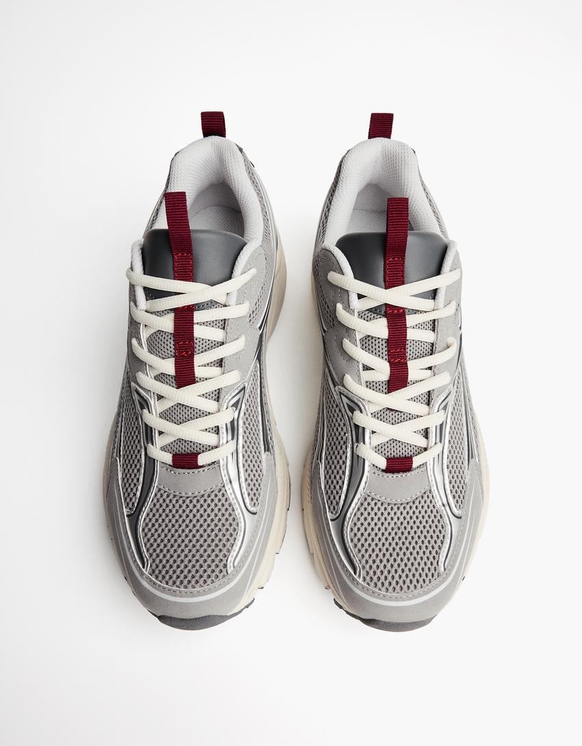 Sneakers multi-elementi-Grigio