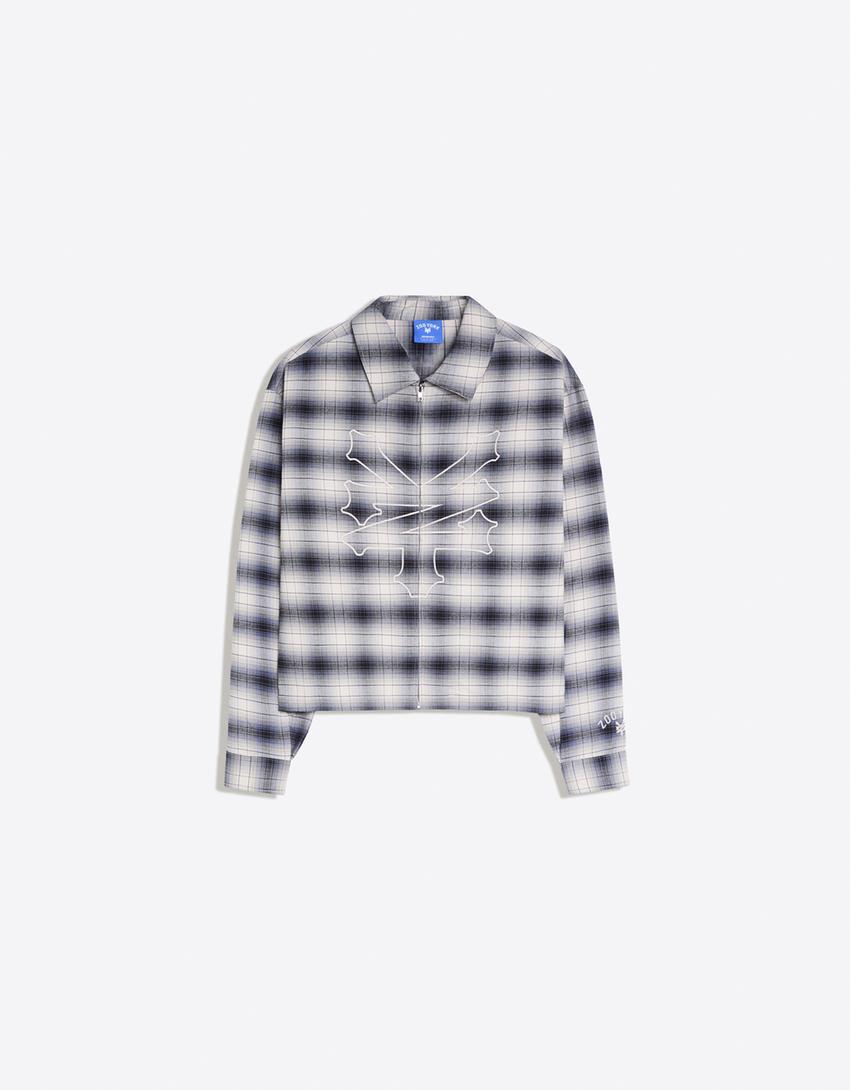 ZOO YORK check overshirt-Blue