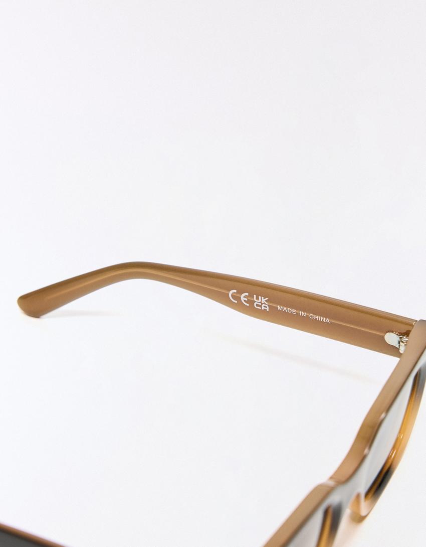 Lunettes de soleil rectangulaires-Marron