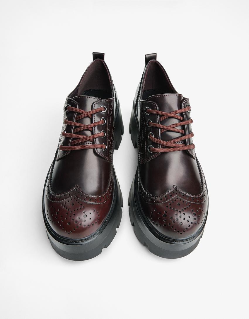 Grube buty blucher-Brązowy-3