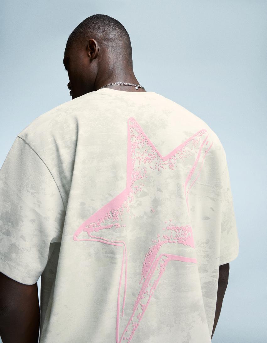 Short sleeve T-shirt with print-Camel