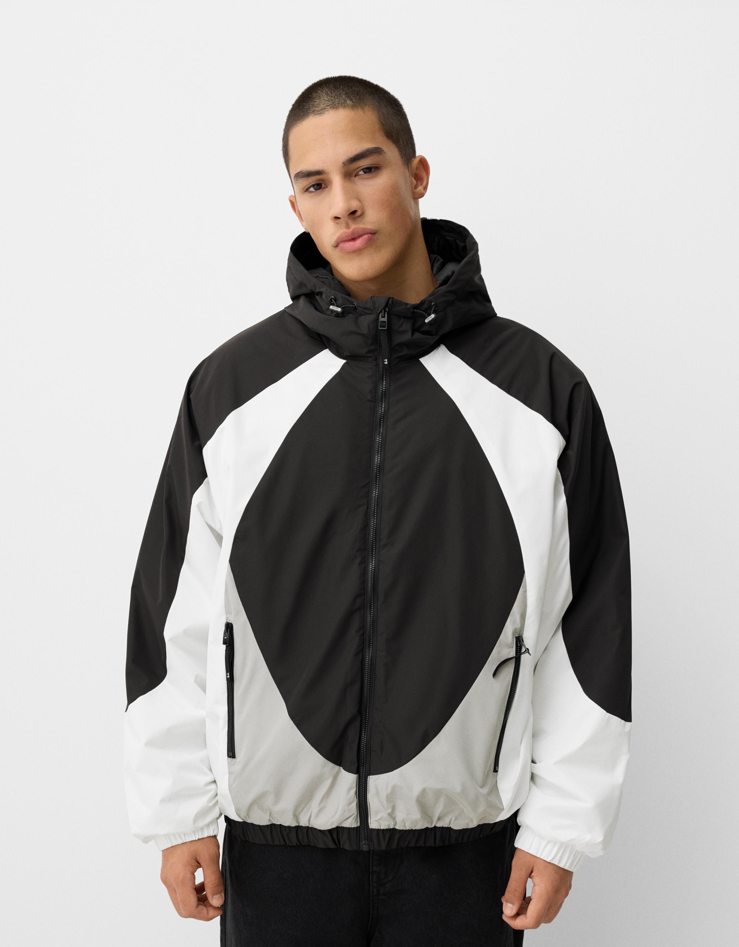 Bershka Steppjacke Mit Colour-Block Herren M Schwarz