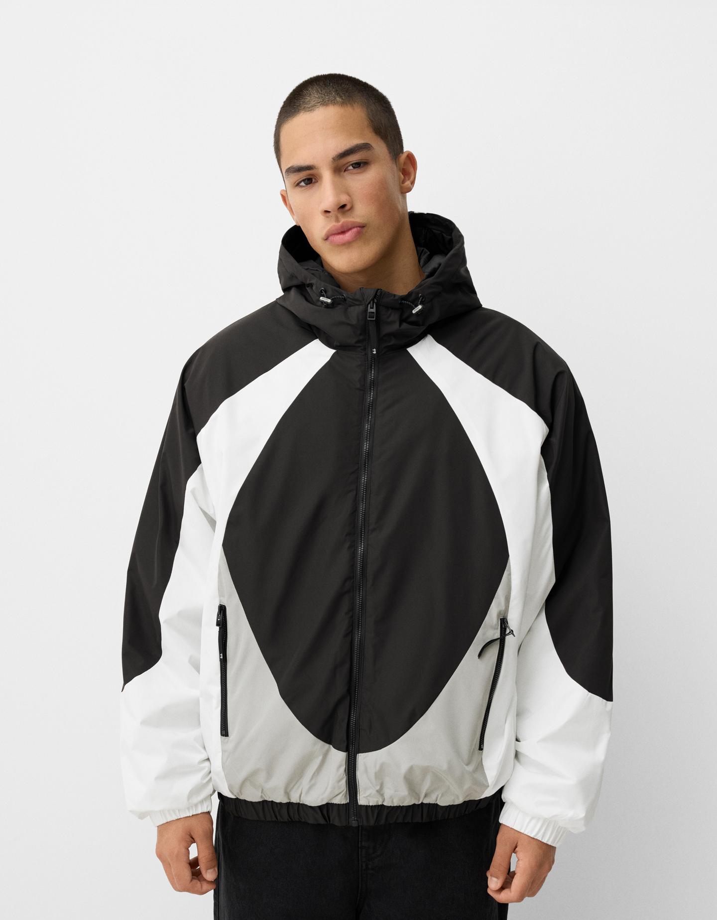 Bershka Cazadora Acolchada Color Block Hombre Xs Negro