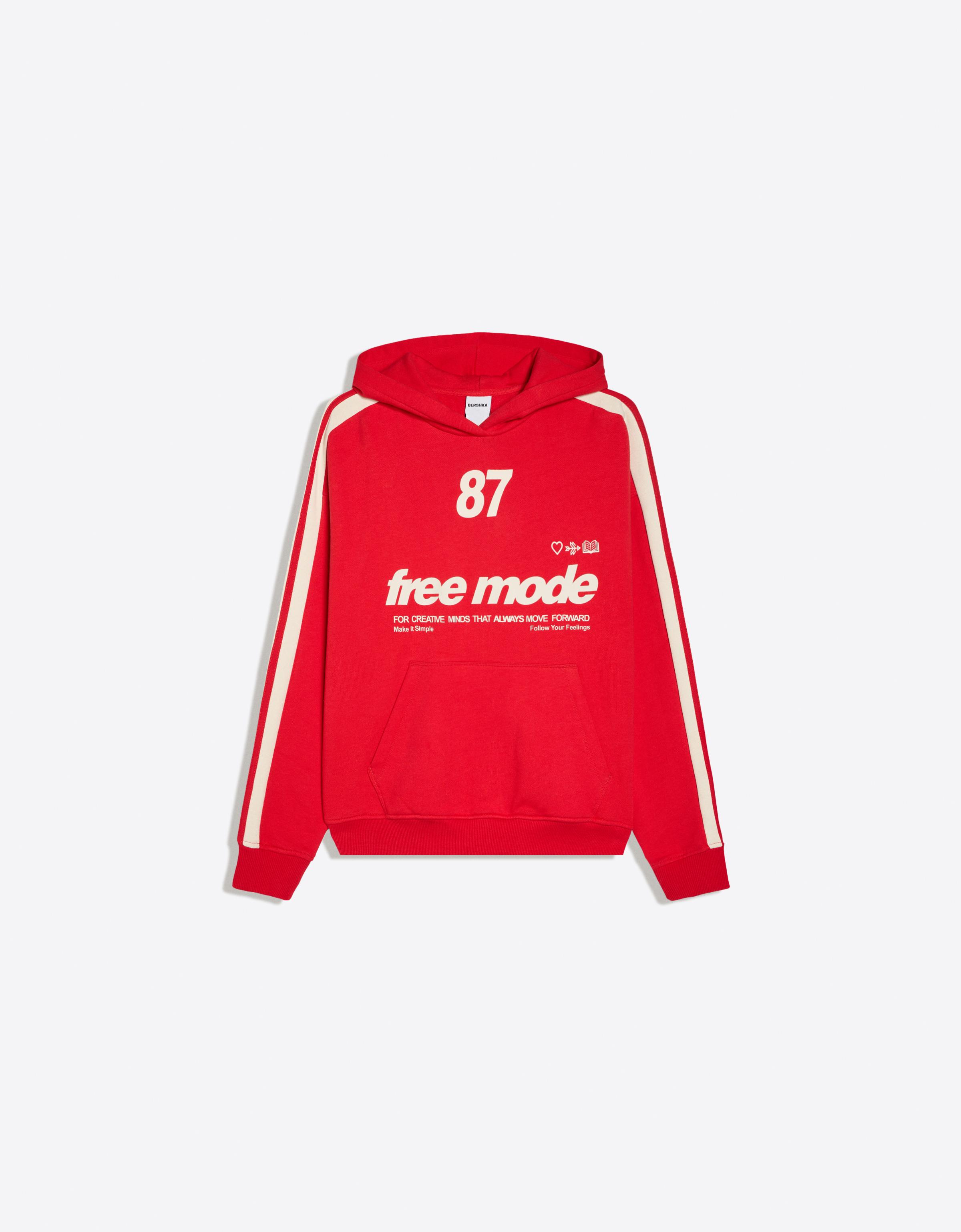 Printed hoodie — Red