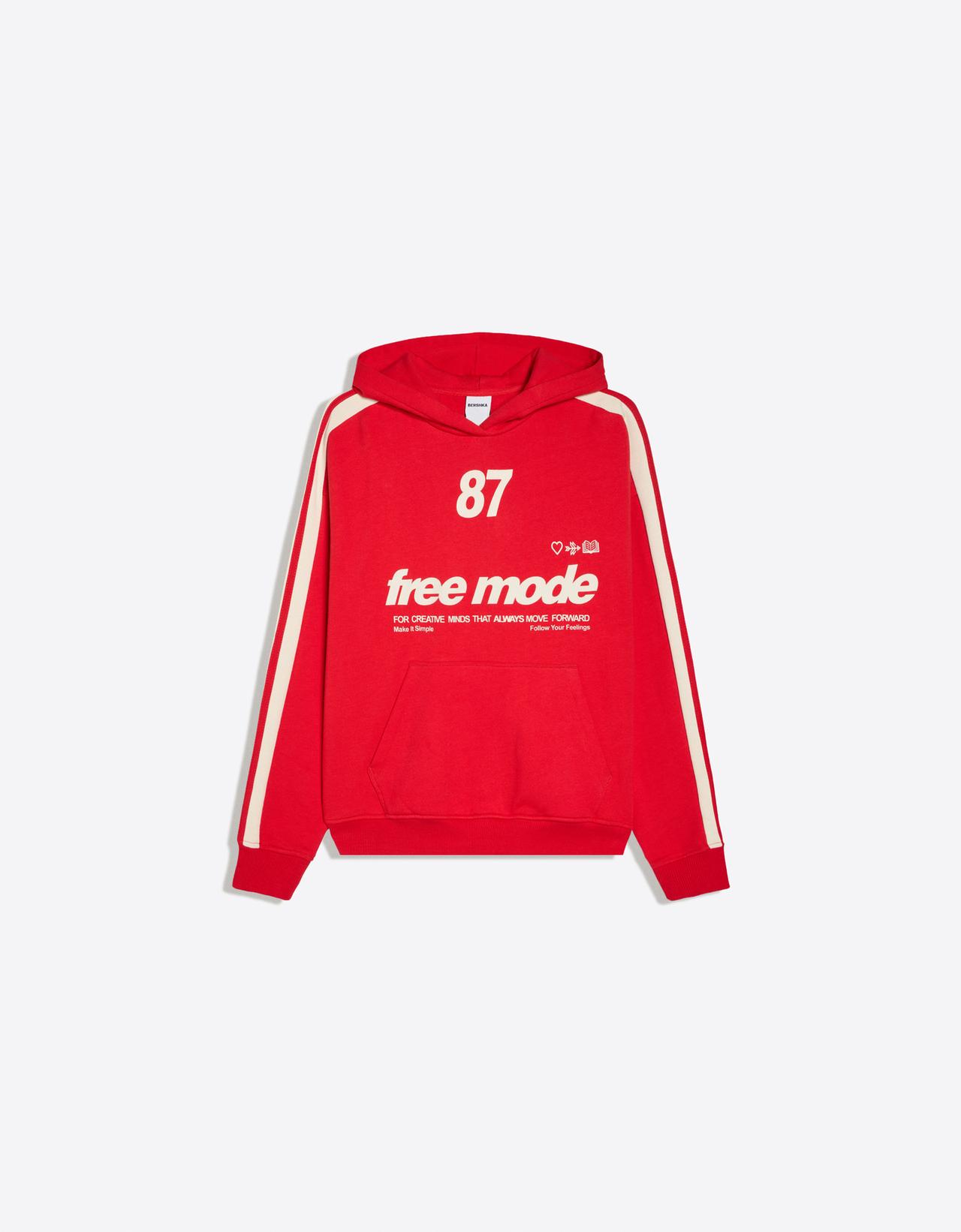Printed hoodie — Red
