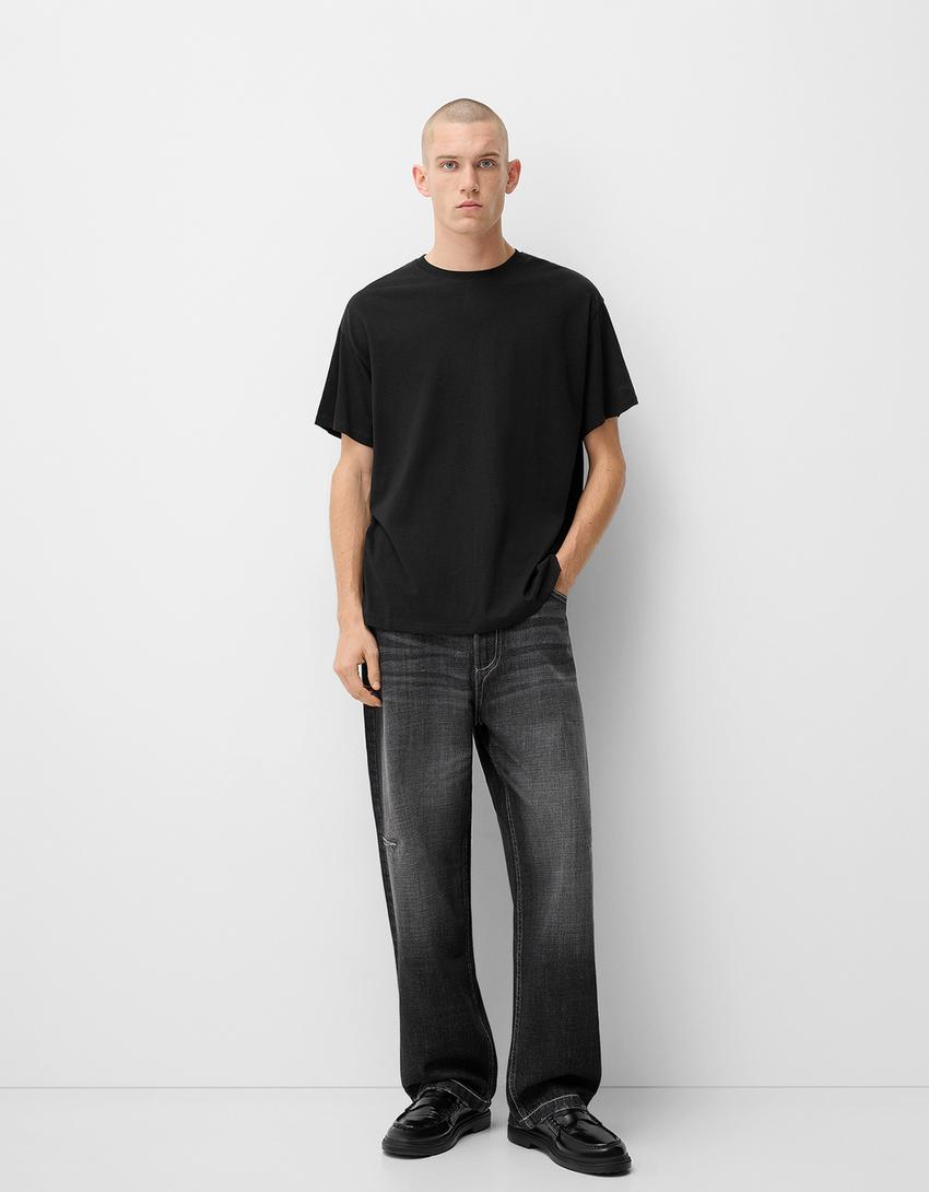 Bershka Jeans Neri Strappati Pantaloni Jeans Jeans Neri Strappati