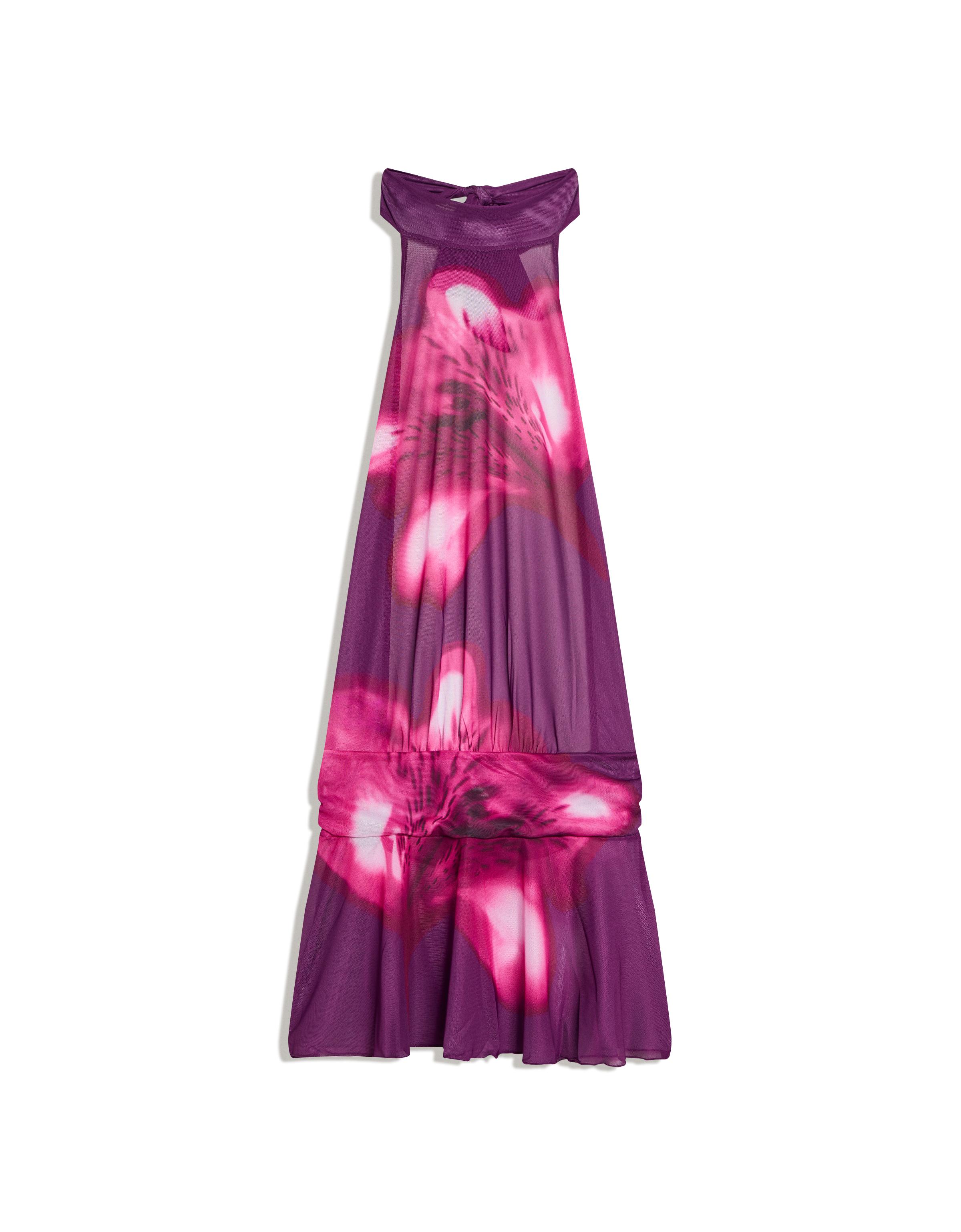 Sırt dekolteli file elbise - Görsel 7