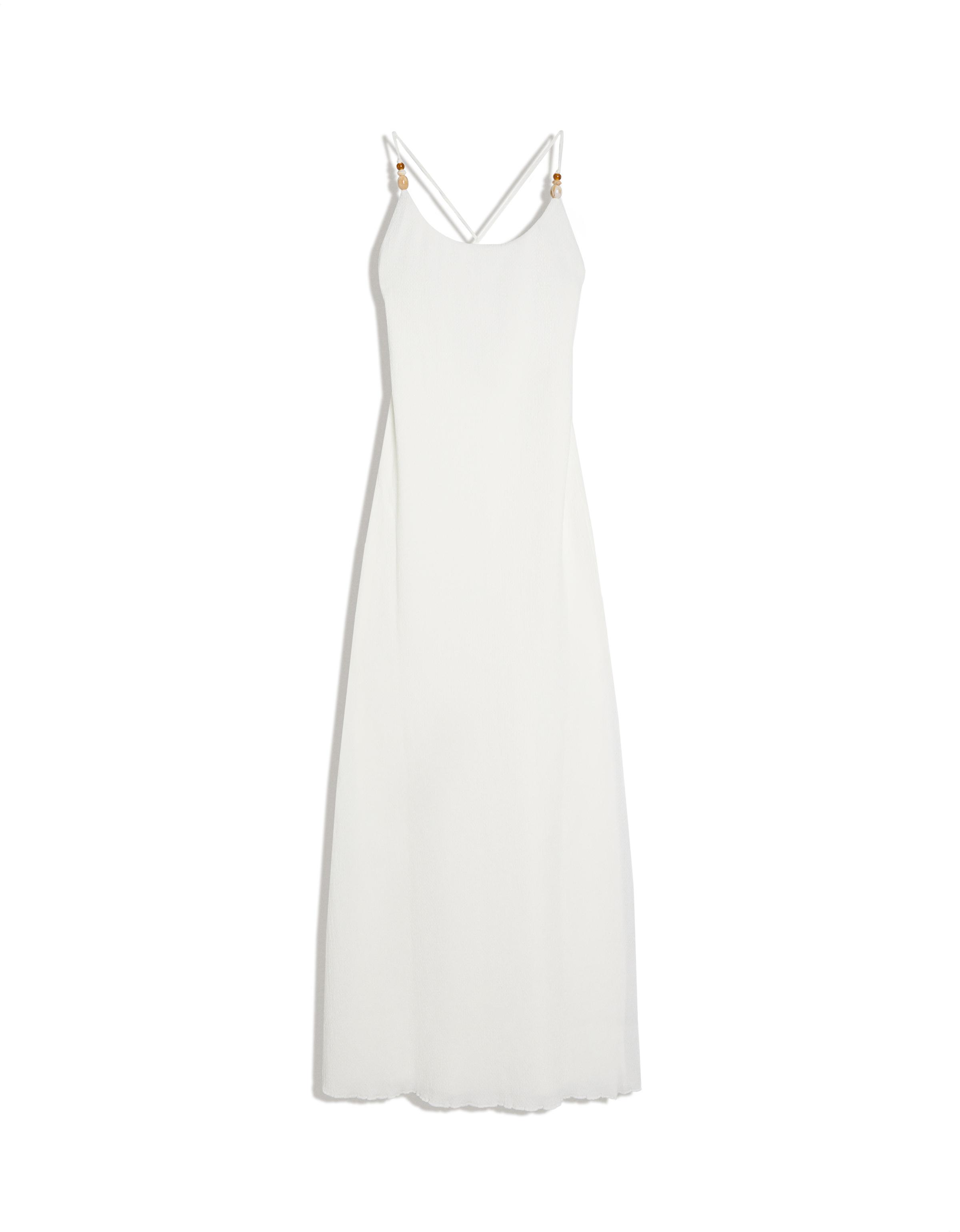 Rustic strappy midi dress — Cream