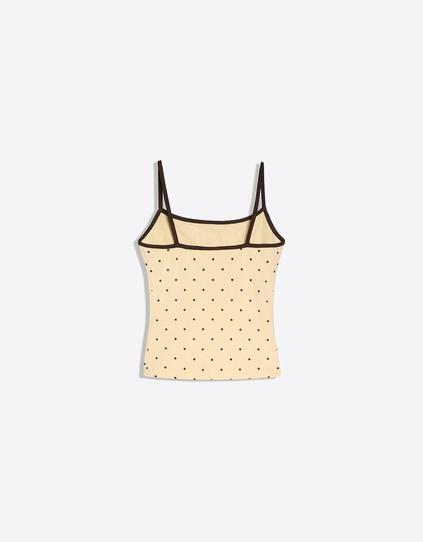 Contrast strappy top-Yellow