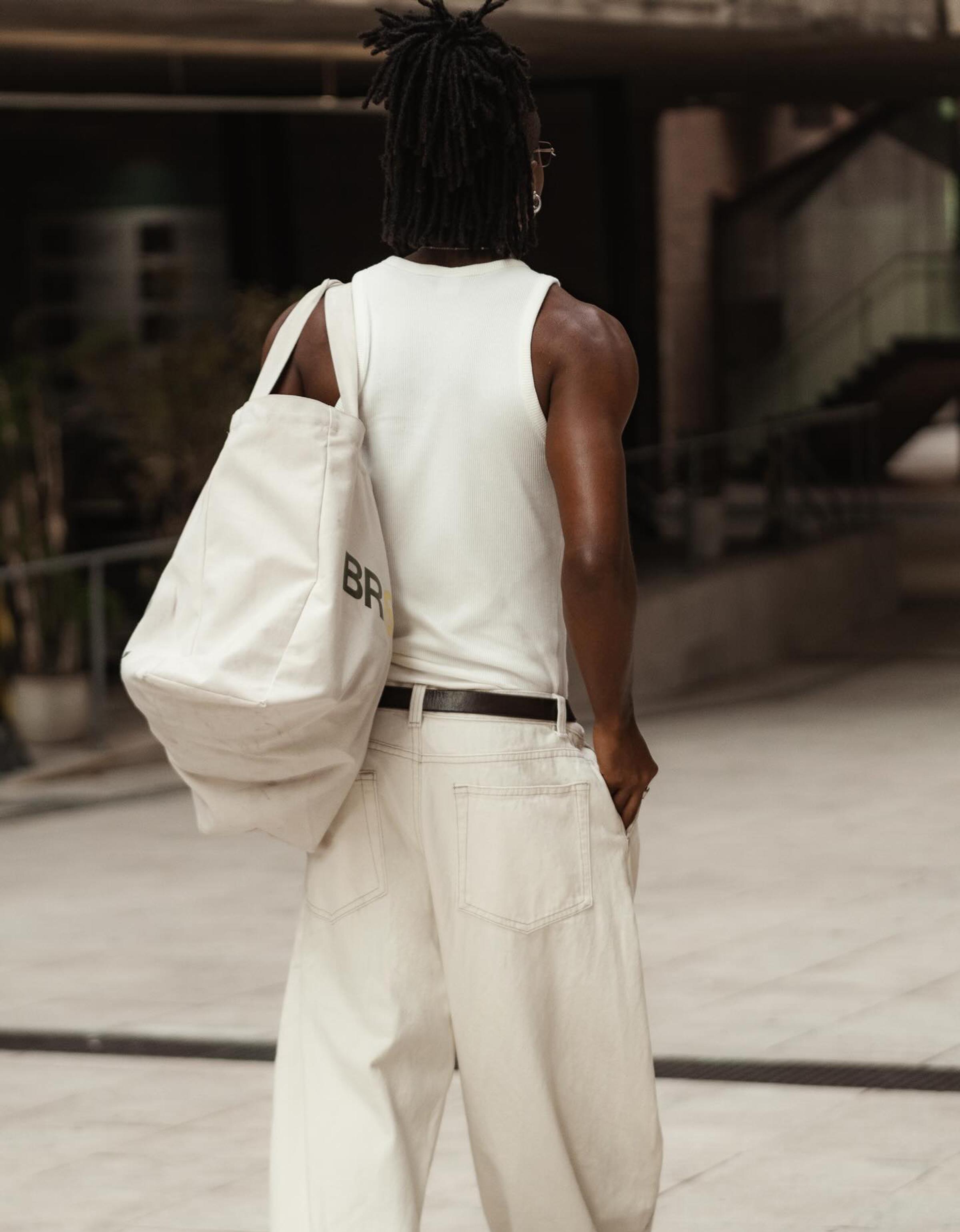 Waffle print vest top — Off white